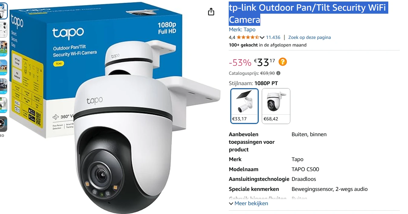 bewakingscamera buiten