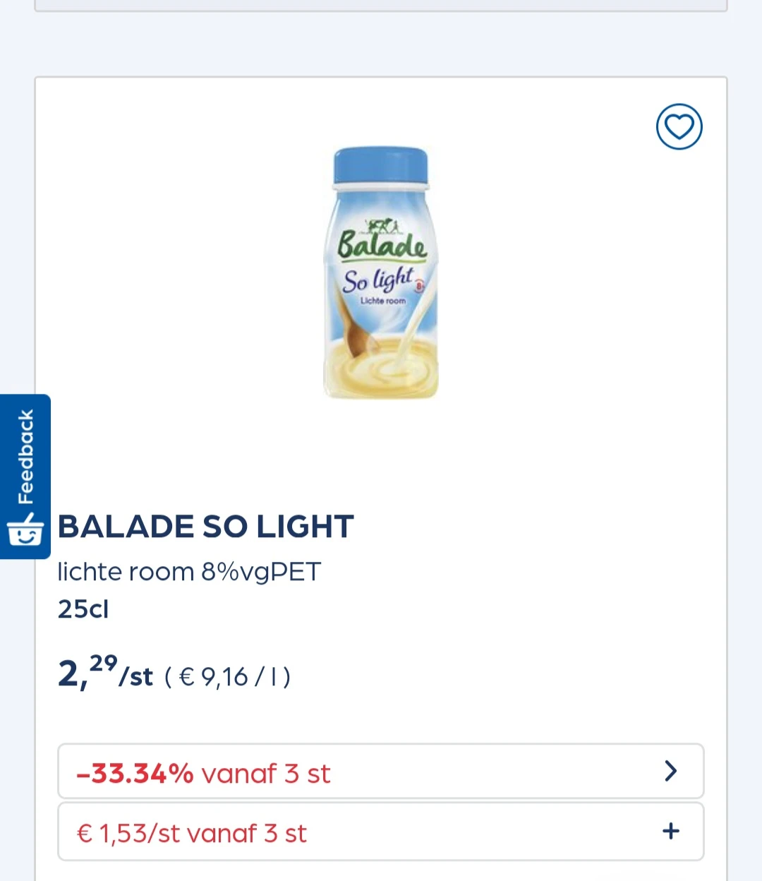 Collect&go BALADE SO LIGHT lichte room 8%vgPET 25cl