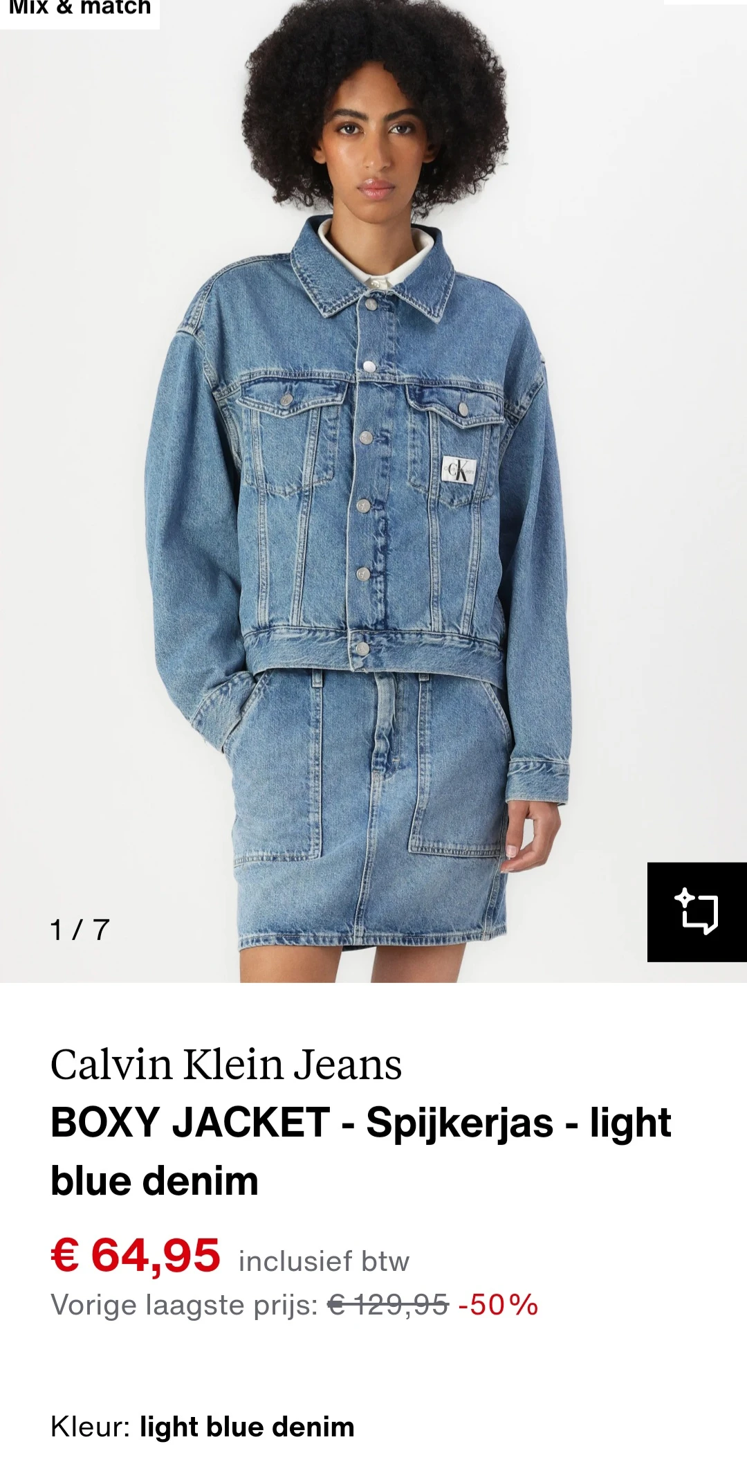 Calvin Klein spijkerjas -50% op zalando.be