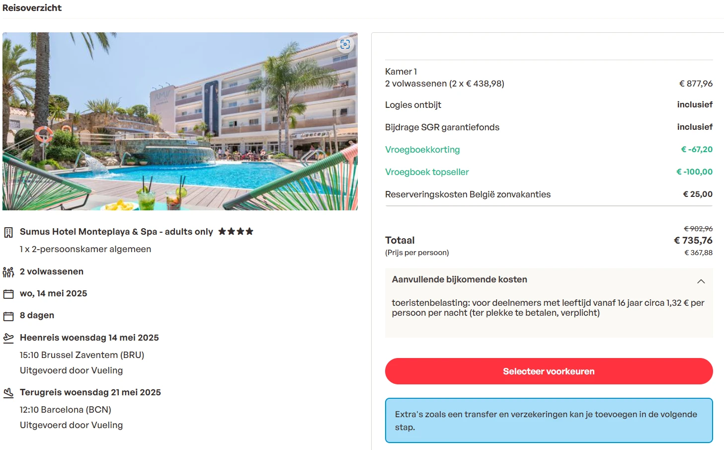 8-daagse in Spanje inclusief vluchten en ontbijt voor € 367,88 p.p. ✈️