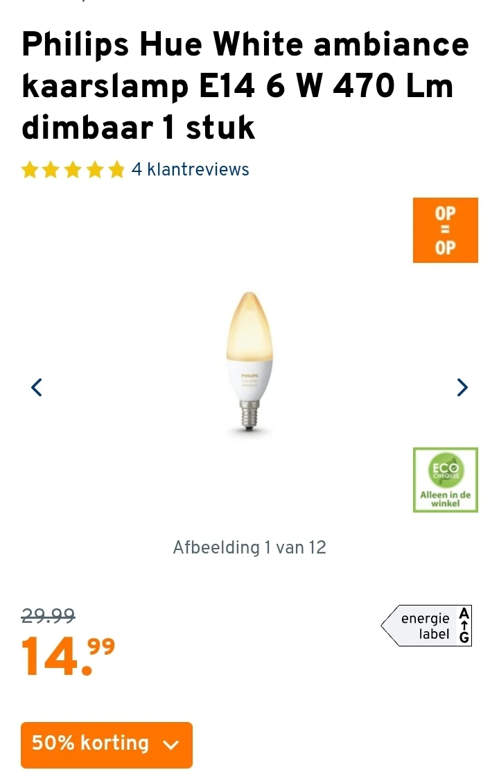 Philips Hue White ambiance E14 6 W