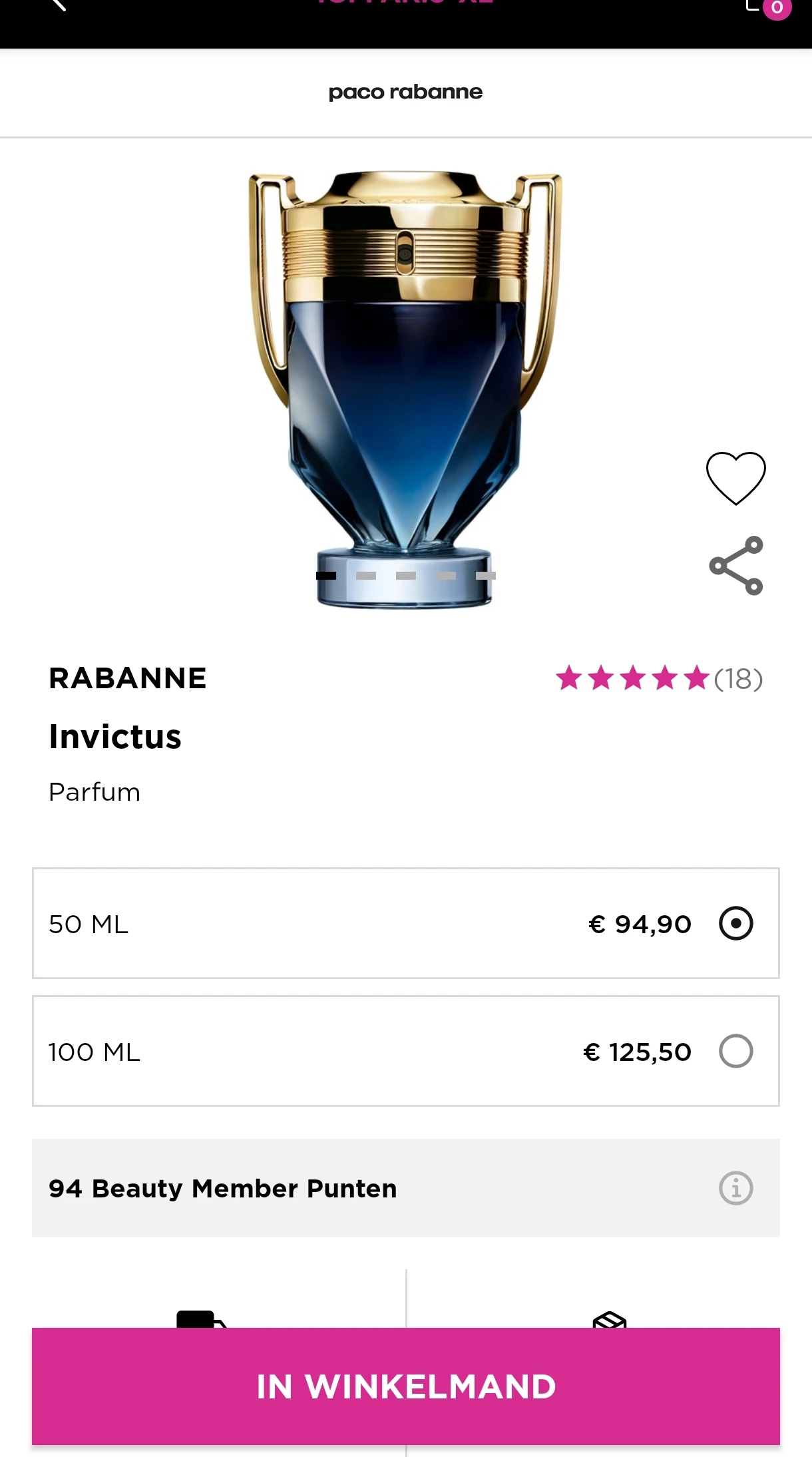 Invictus parfum 50ml
