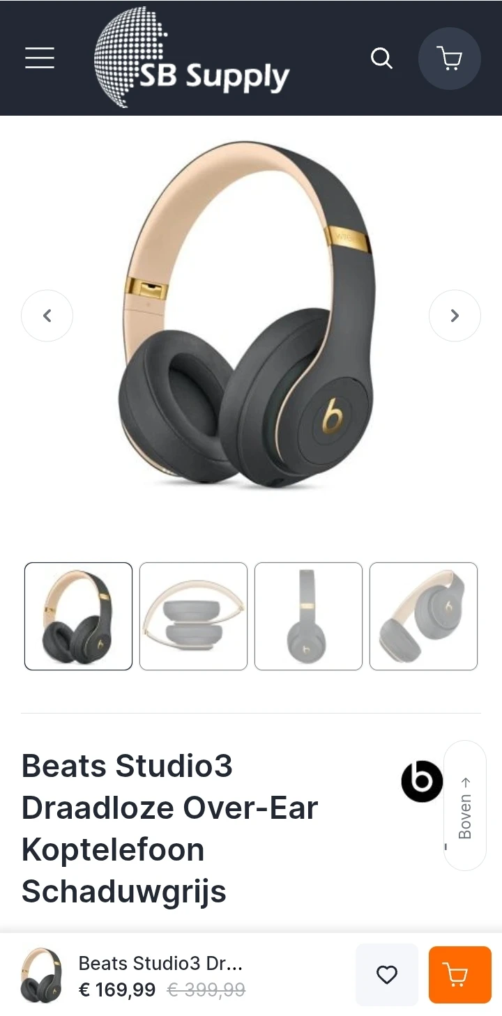 Beats Studio3 Draadloze Over-Ear Koptelefoon Schaduwgrijs