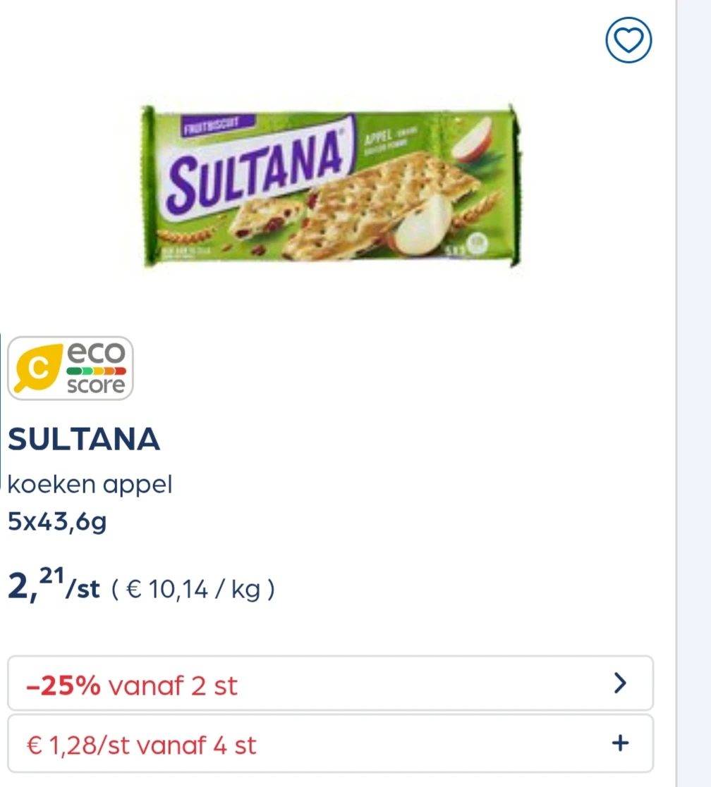 Collect&go SULTANA koeken appel 5x43,6g