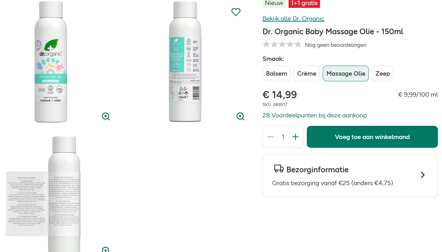 1+1 gratis babyverzorging 👶 Holland & Barrett