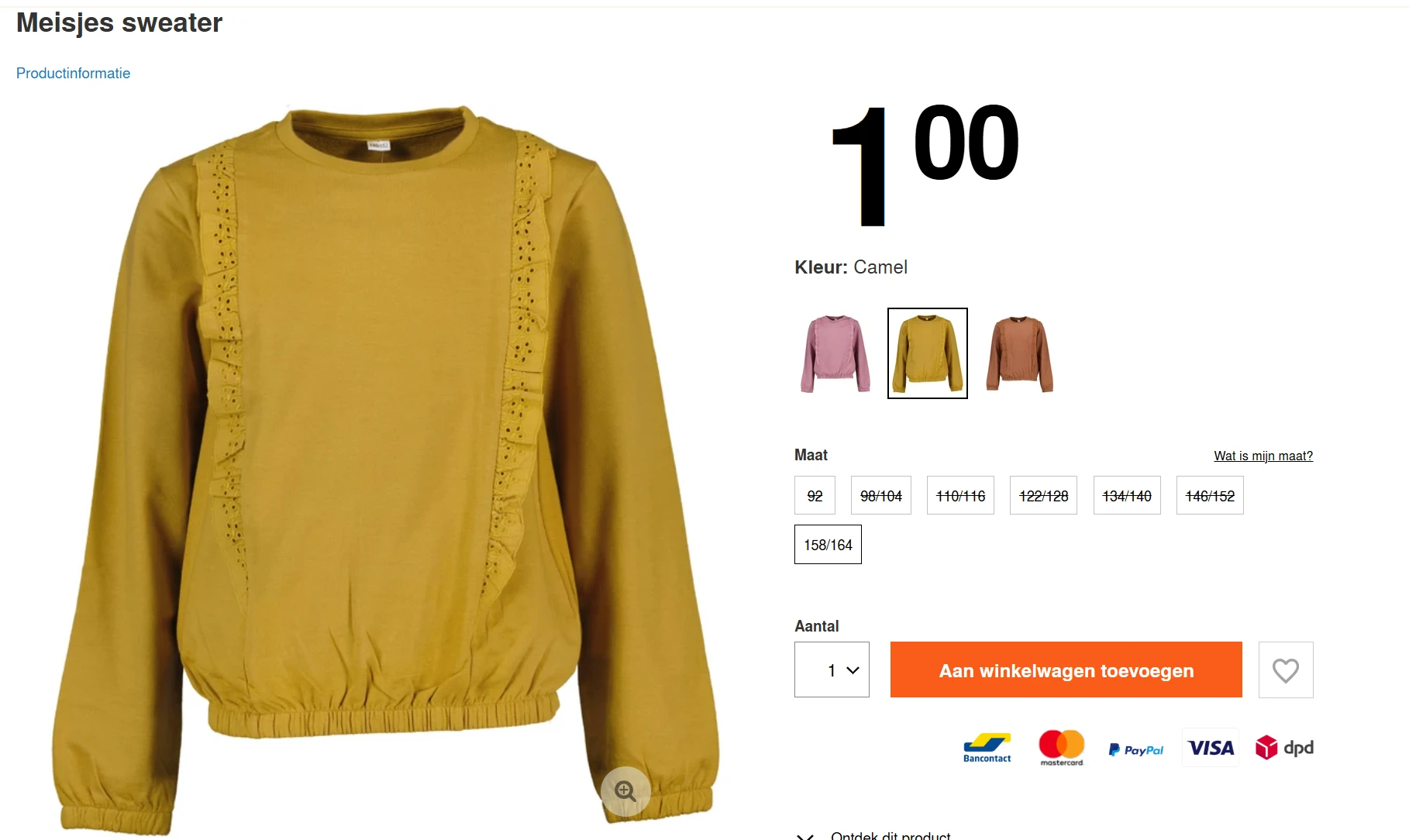 Meisjessweater 158/164
