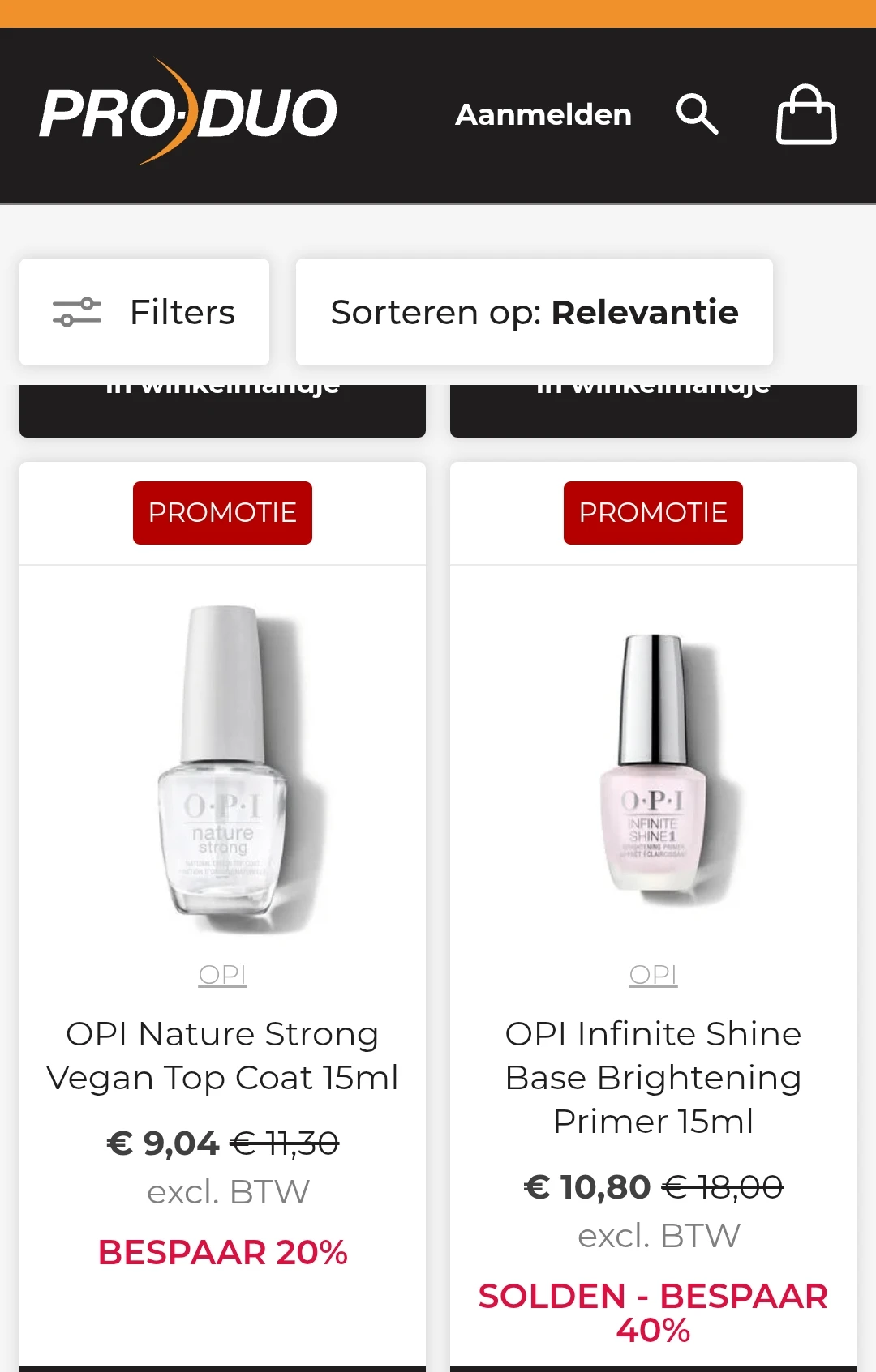 Pro - duo nagellak tot 40%