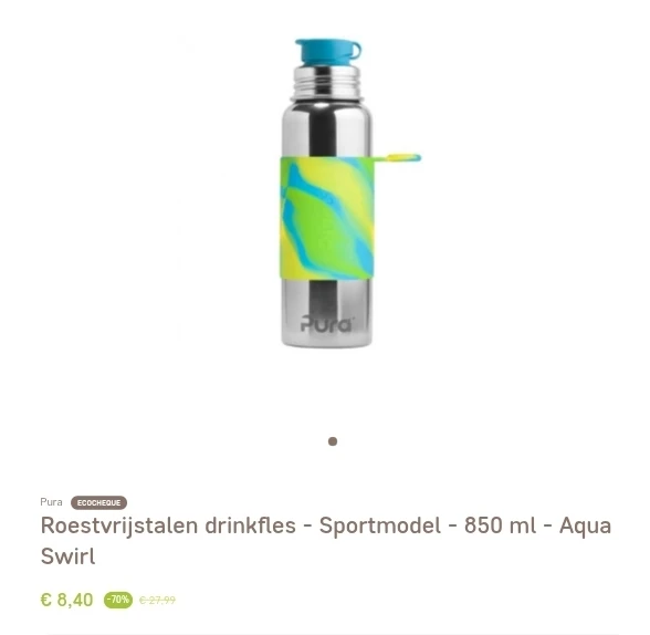 Pura roestvrijstalen drinkfles sportmodel