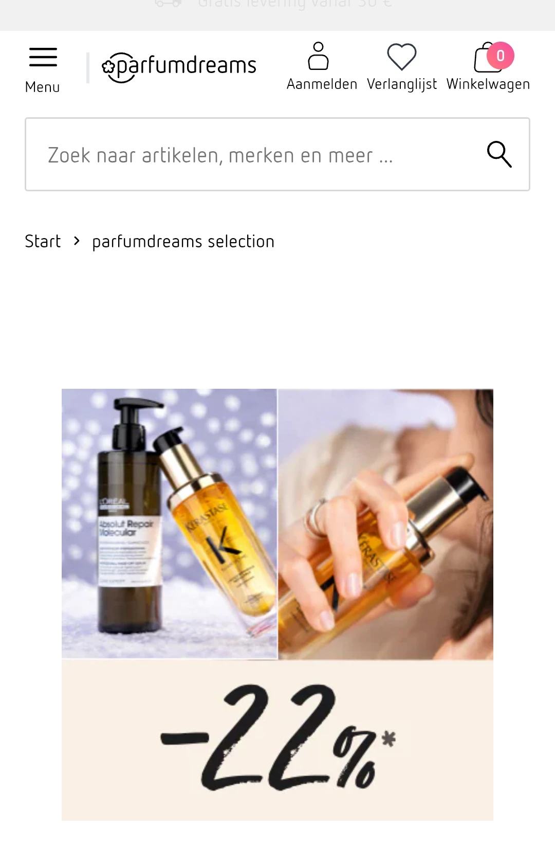 22% op parfum dreams