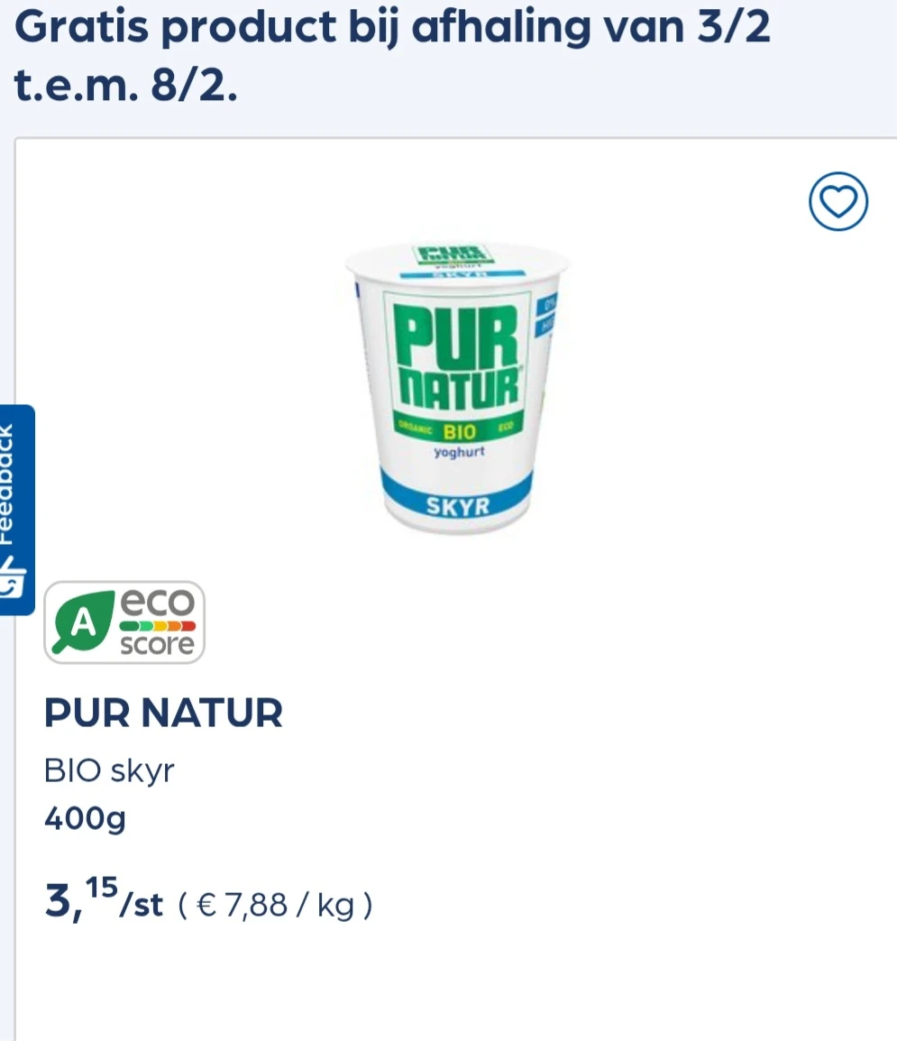 Gratis product bij afhaling van 3/2 t.e.m. 8/2 bij Collect&go