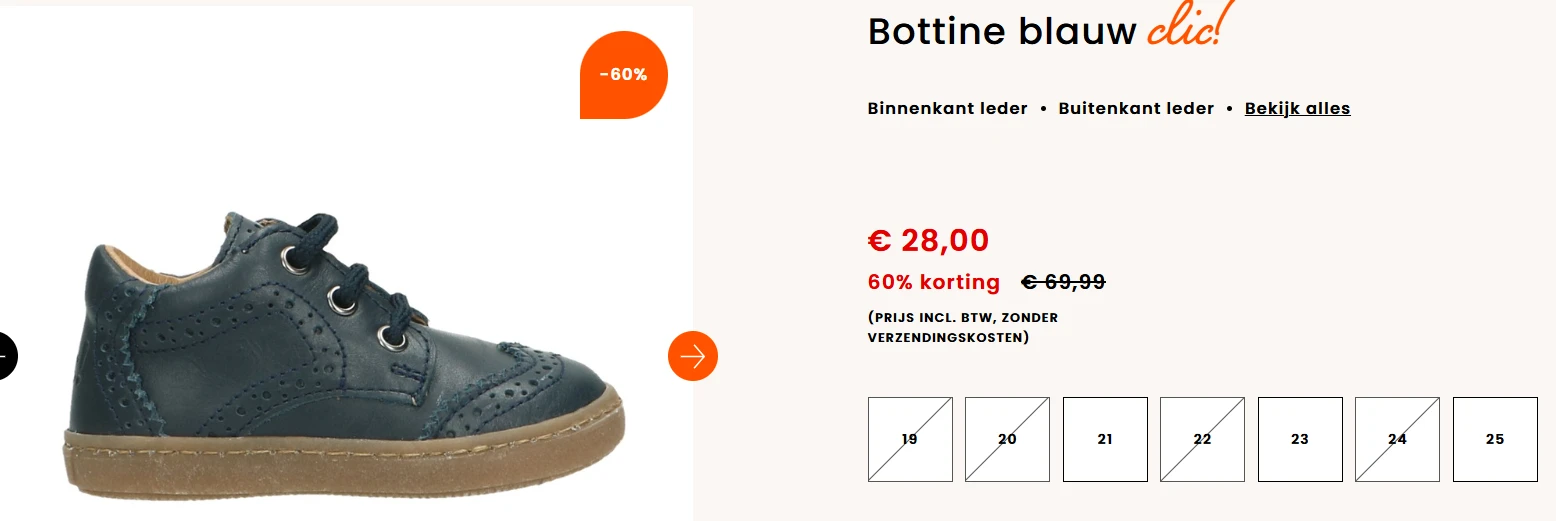 -60% babyschoenen Clic!
