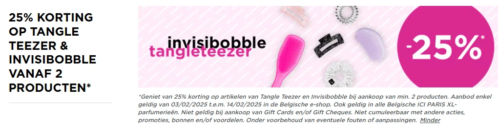 -25% Tangle Teezer en Invisibobble vanaf 2 stuks 🎀 ICI Paris XL