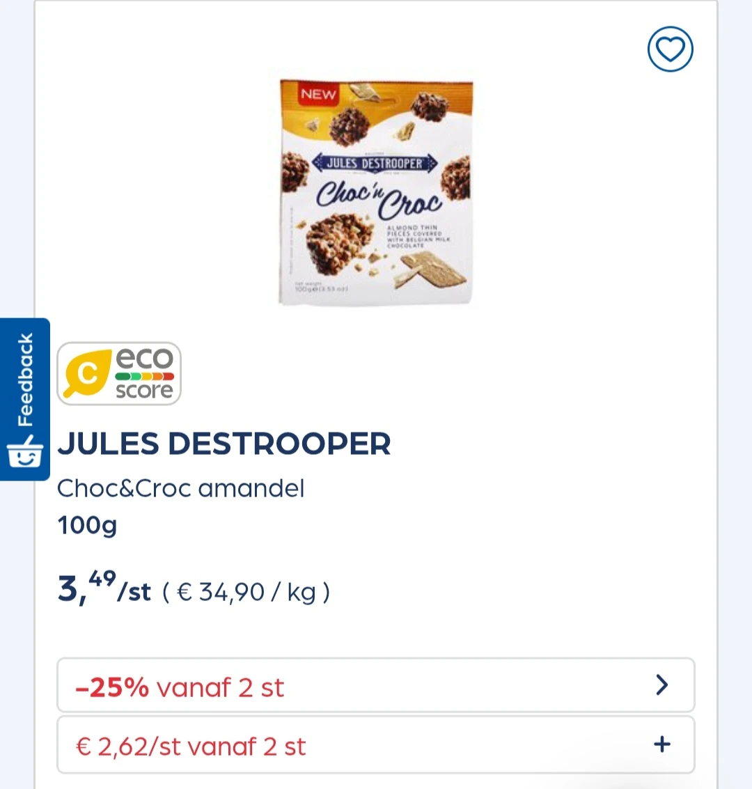 Collect&go JULES DESTROOPER Choc&Croc amandel 100g
