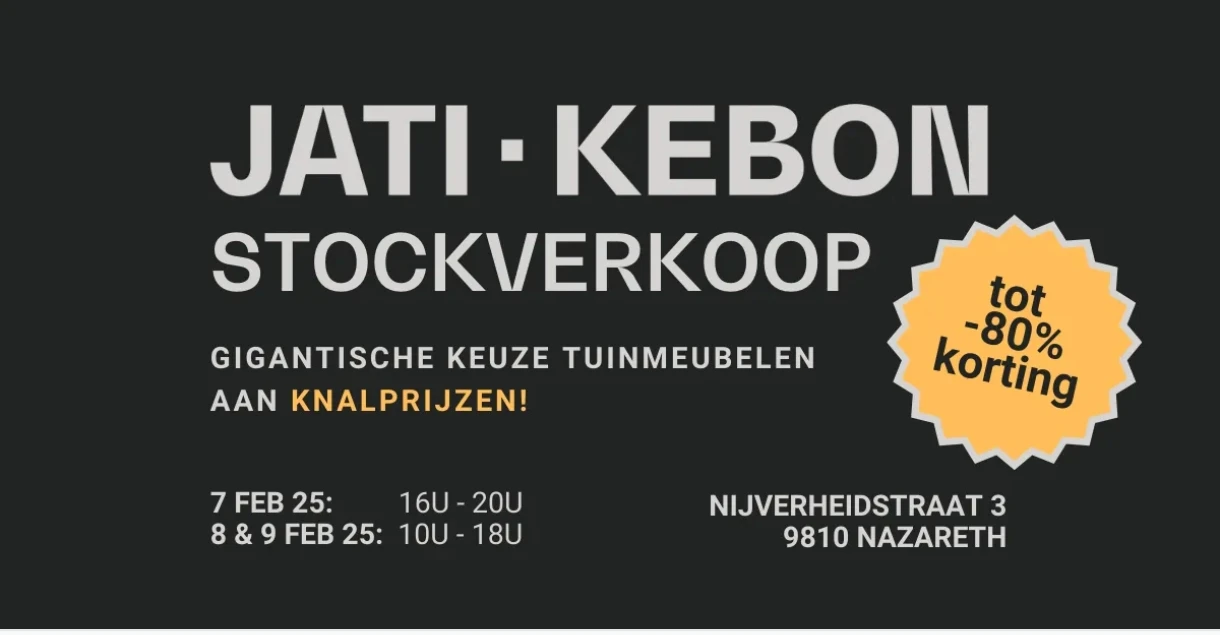 Stockverkoop tuinmeubelen Nazareth