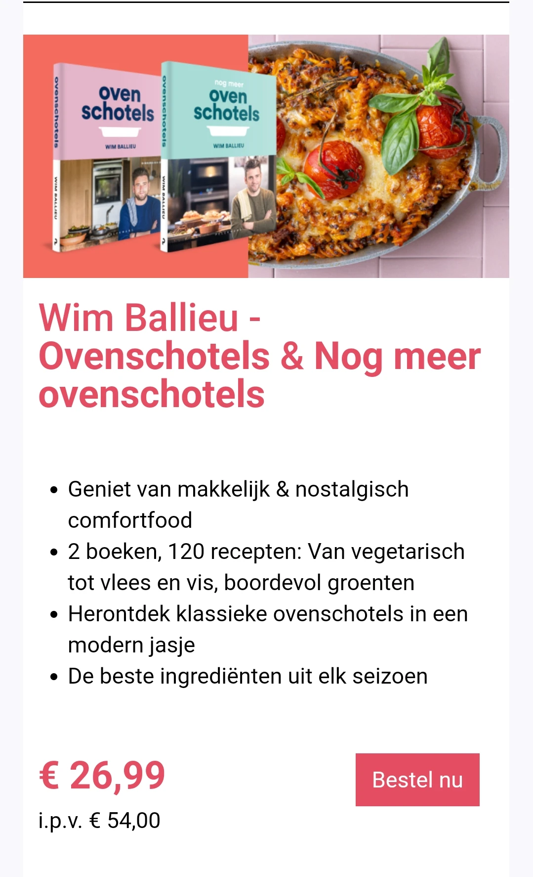 Libelle shop boek ovenschotels Wim Ballieu