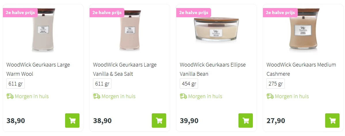 2e aan -50% WoodWick 🕯️
