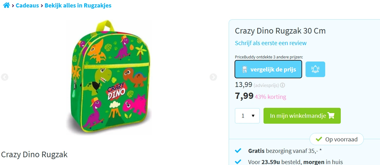-43% Crazy Dino Rugzak