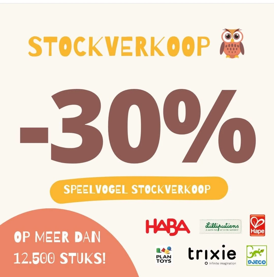 Stockverkoop speelvogel 30%