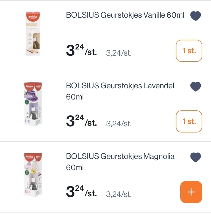 Bolsius geurstokjes aan €0,74