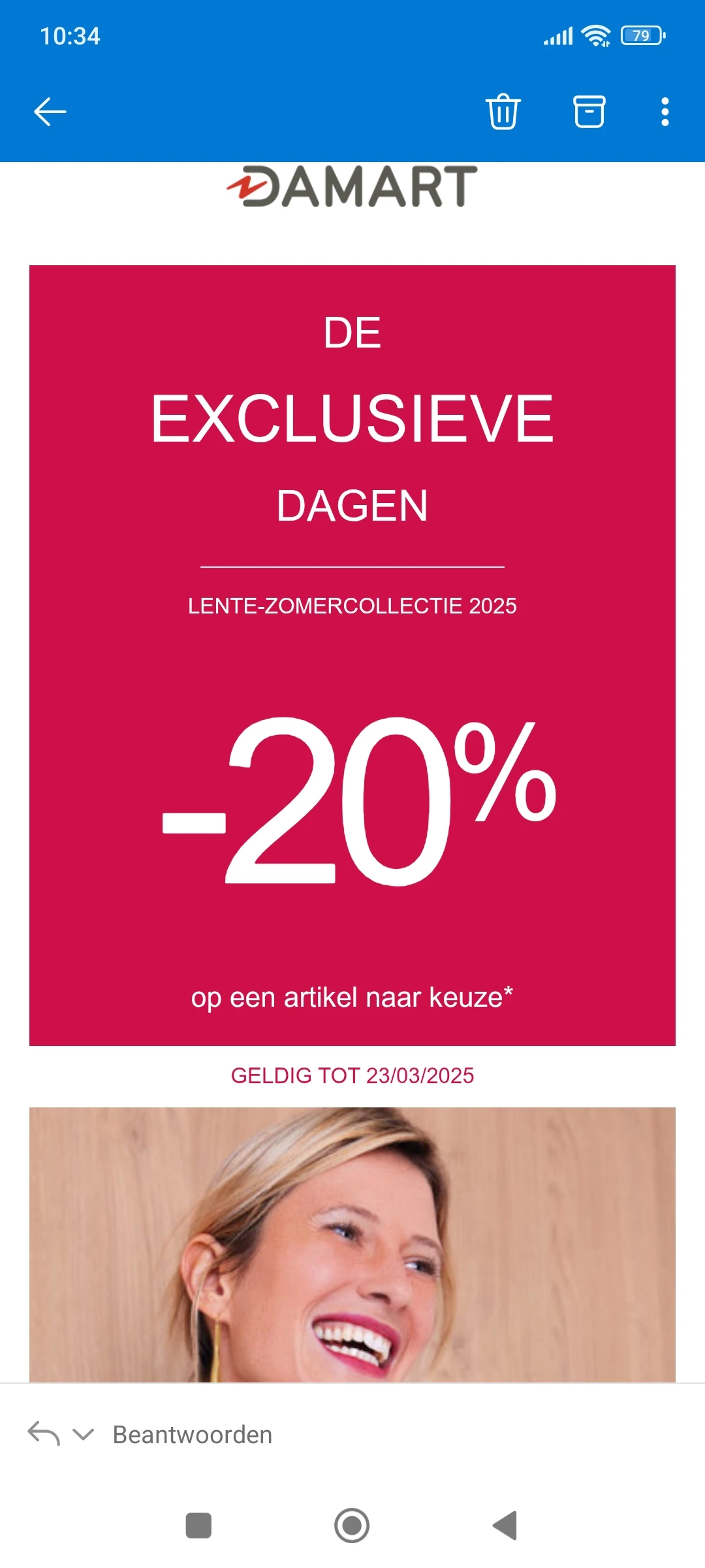 Damart: -20% op 1 artikel