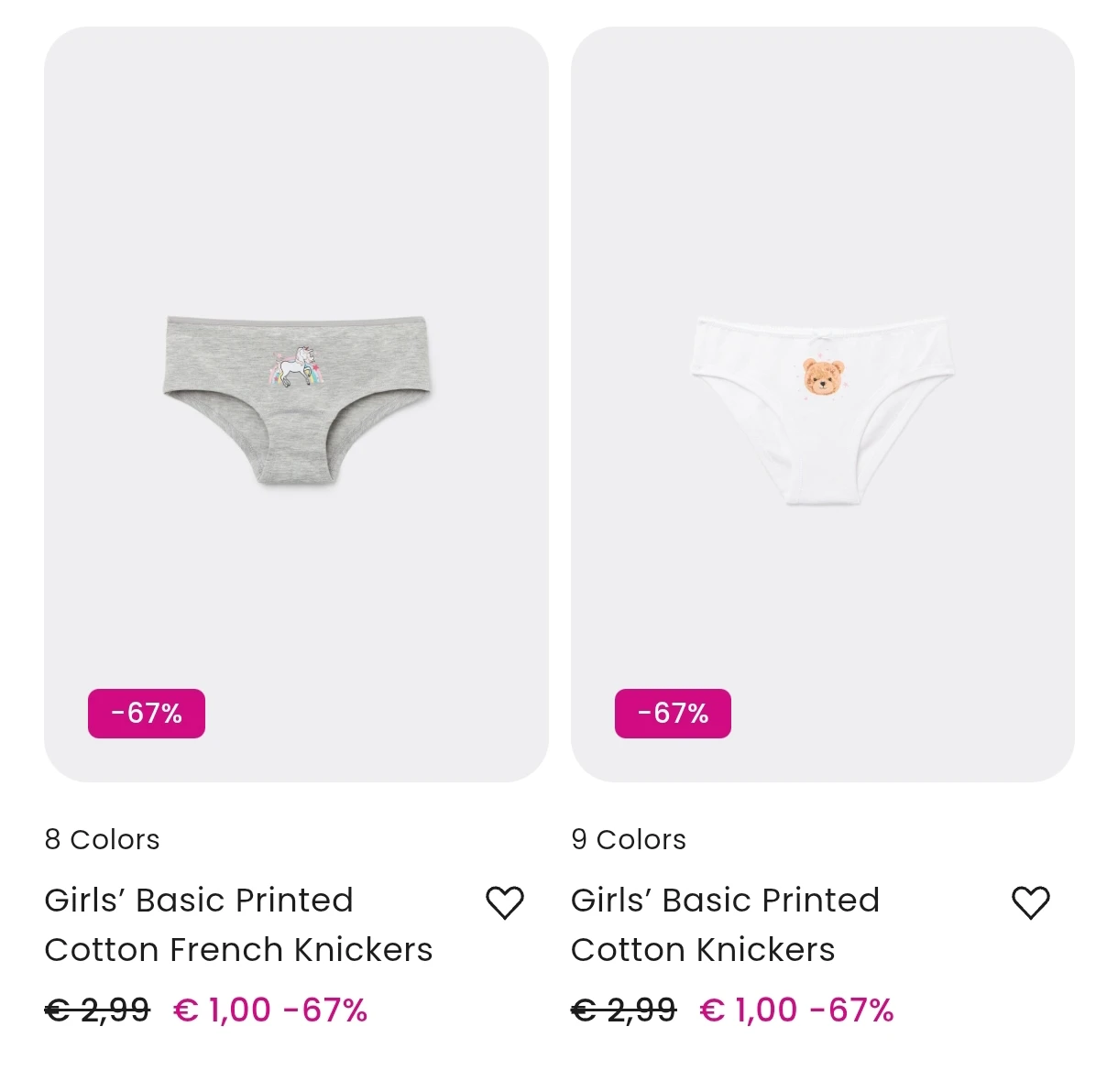Tezenis ondergoed, sokken, gewone kleding en nachtkleding