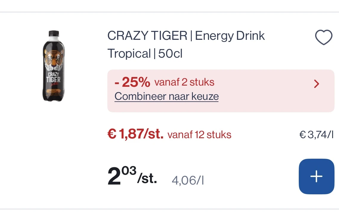 Crazy tiger energy drink tropical 50 cl