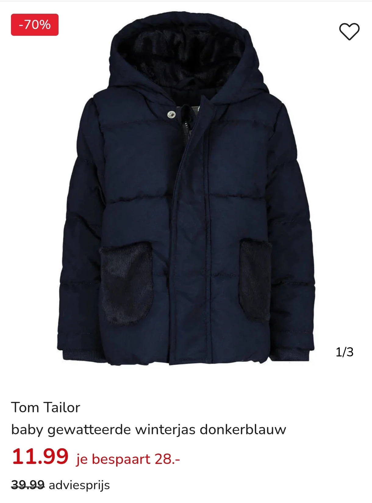 -70% Winterjas Tom Tailor voor baby's 👶🏼