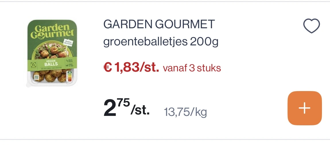 Garden gourmet groenteballetjes 200 gram