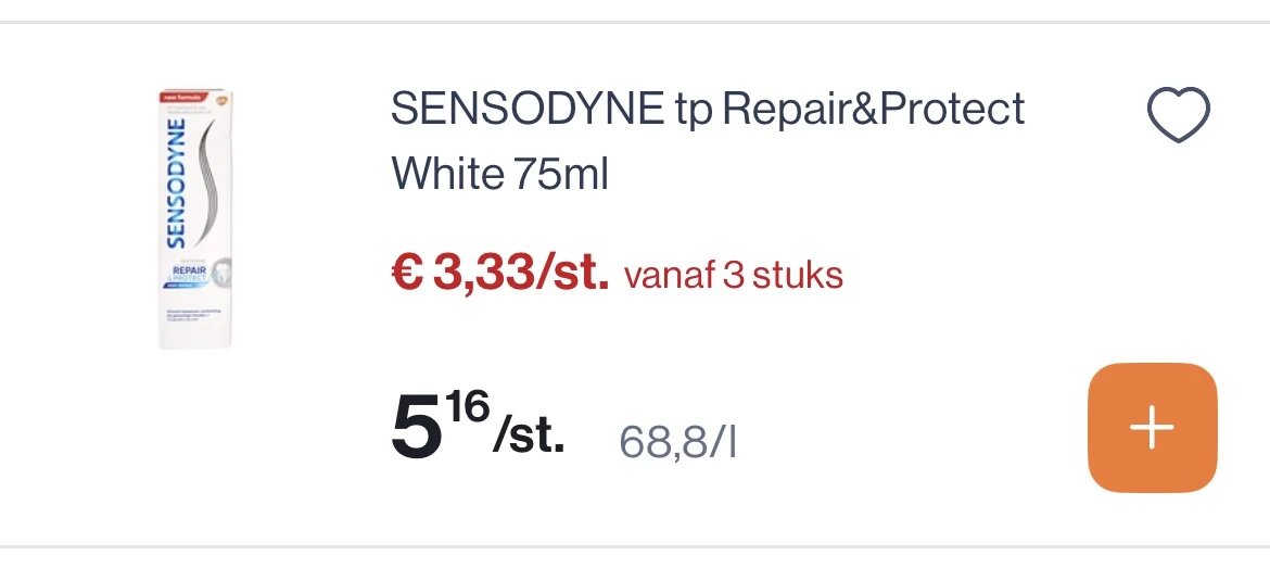 Sensodyne tandpasta 75 ml