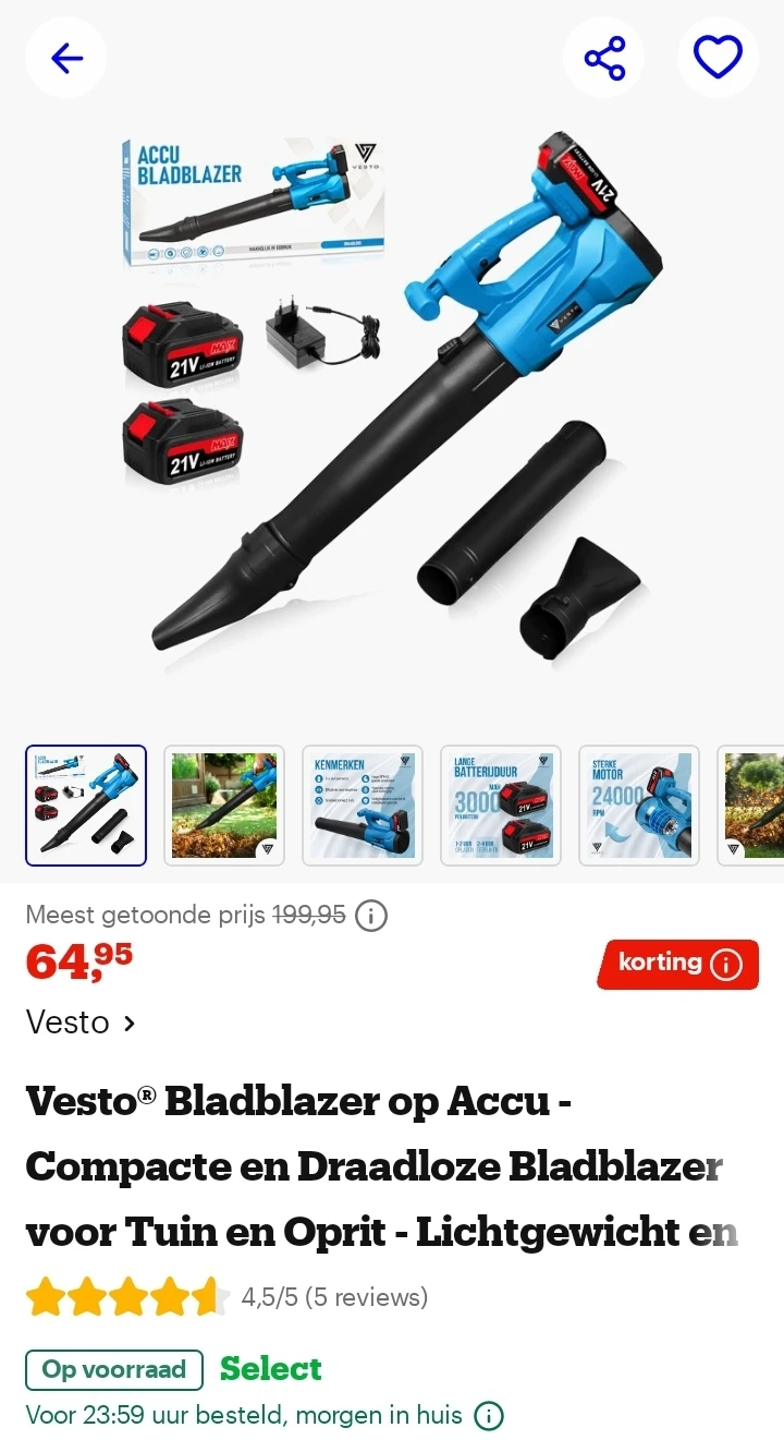 Vesto® Bladblazer op Accu