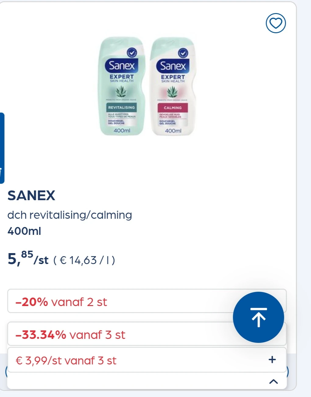 Collect&go SANEX dch revitalising/calming 400ml