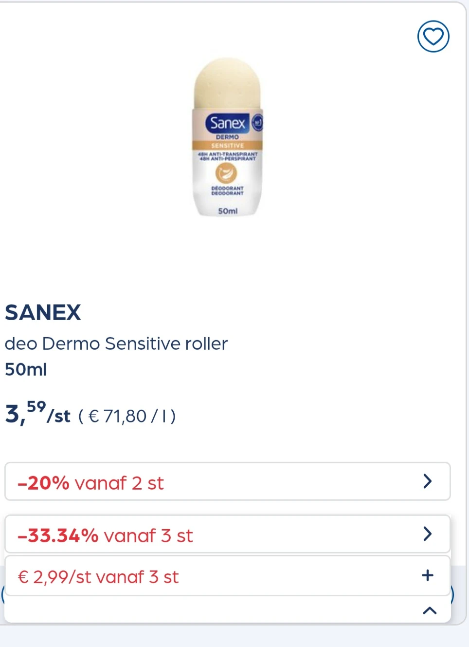 Collect&go SANEX deo Dermo Sensitive roller 50ml