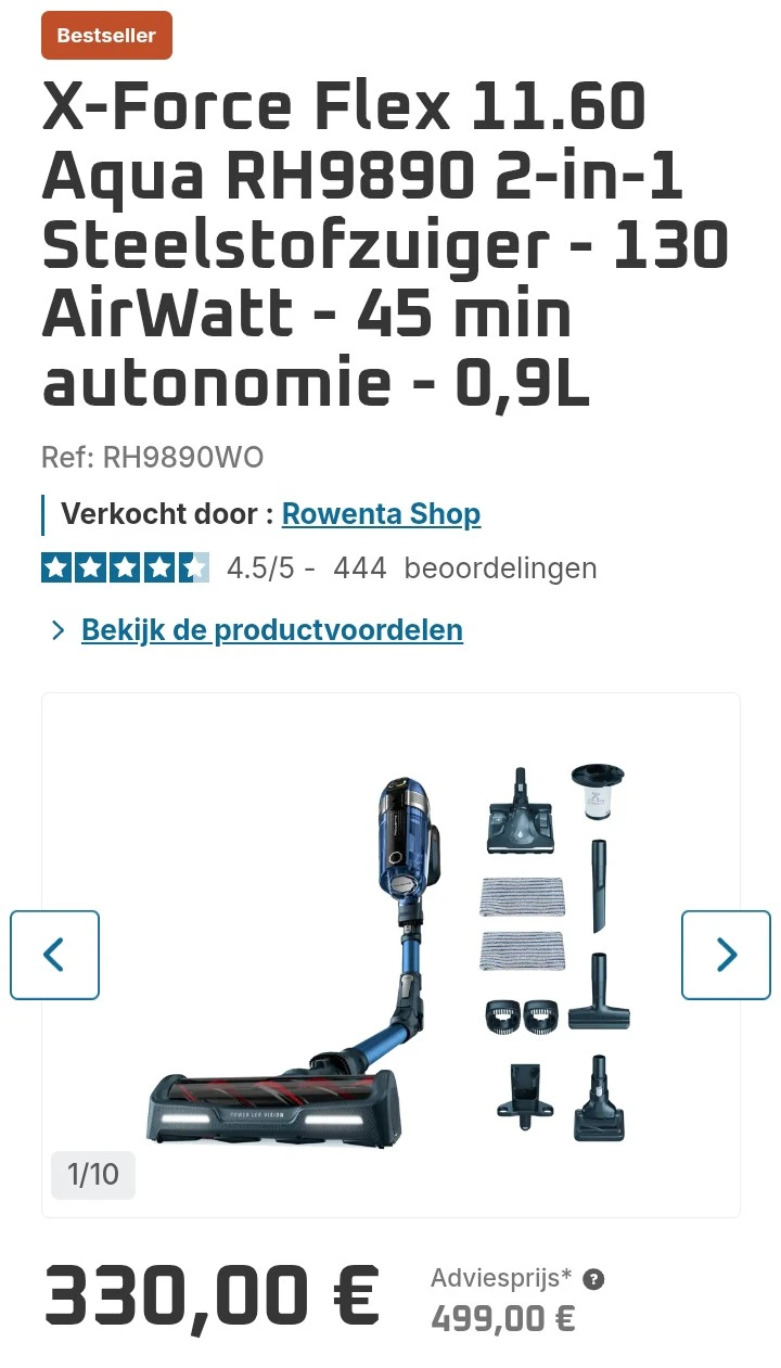 Rowenta X-Force Flex 11.60 Aqua RH9890