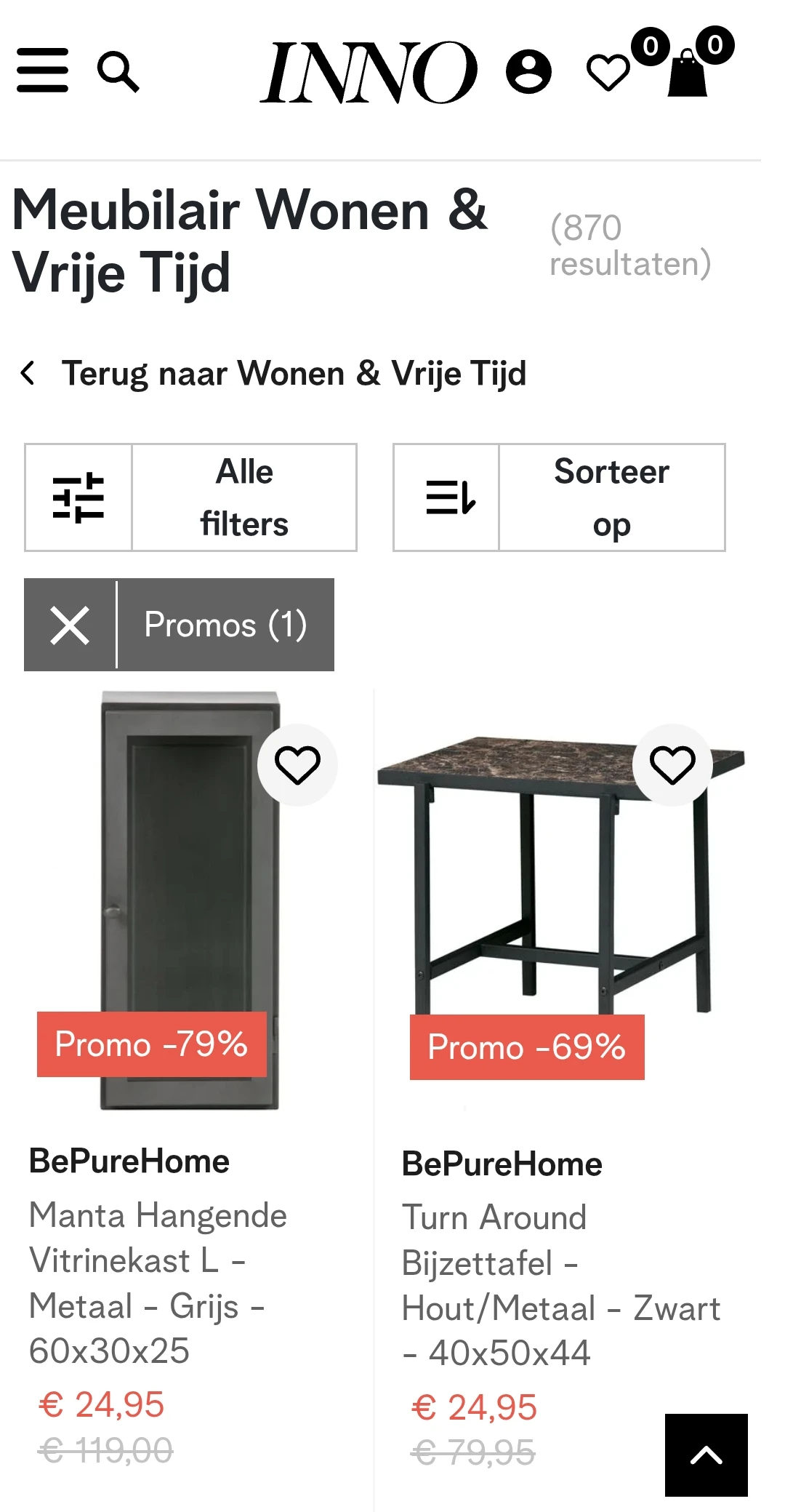 Inno solden meubelen tot 79%