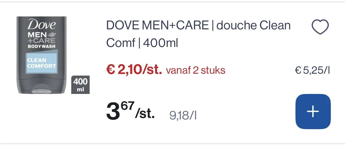 Dove men + care douche clean comf 400 ml