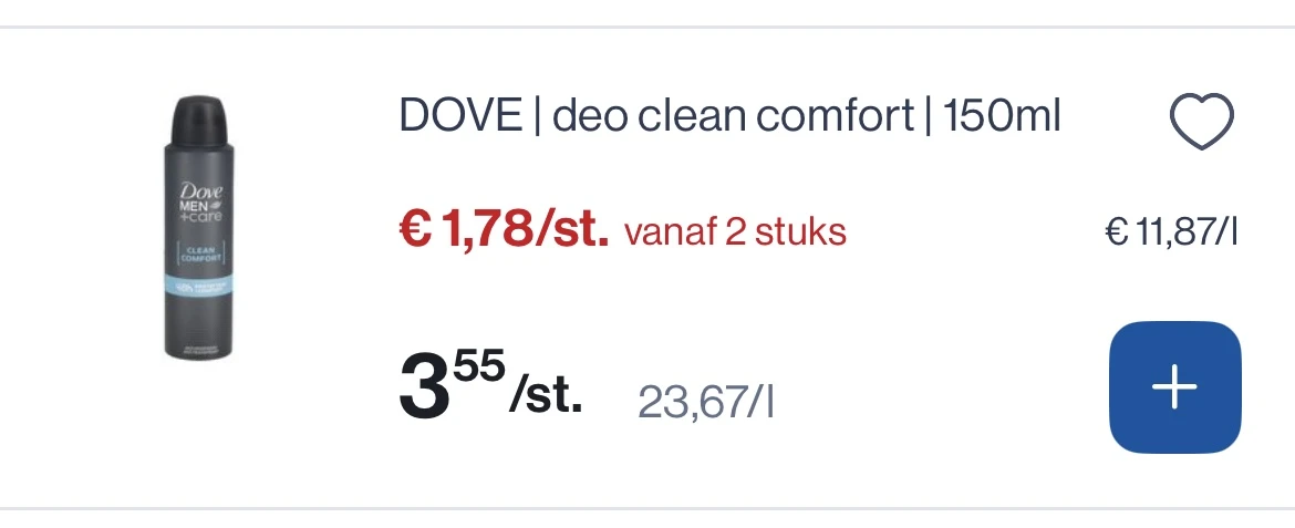 Dove men + care deo clean comfort 150 ml
