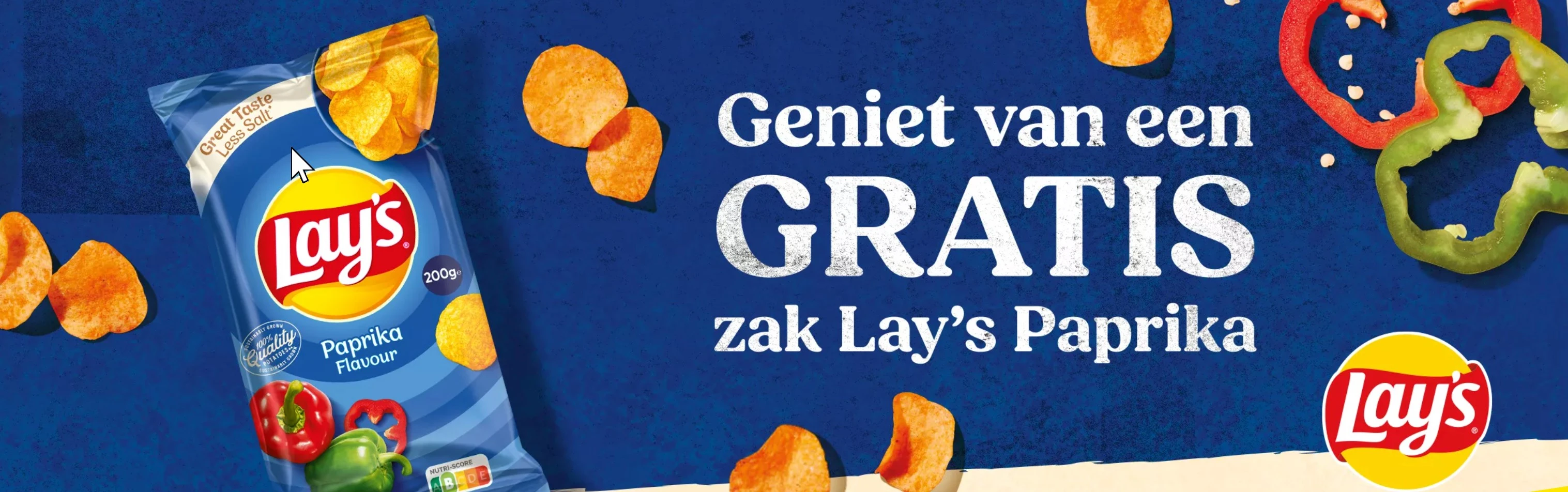 100% terugbetaald, GRATIS zak Lay's Paprika