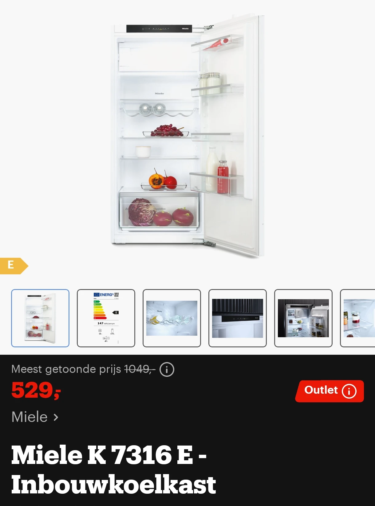50% korting op diverse Miele en AEG (inbouw)koelkasten