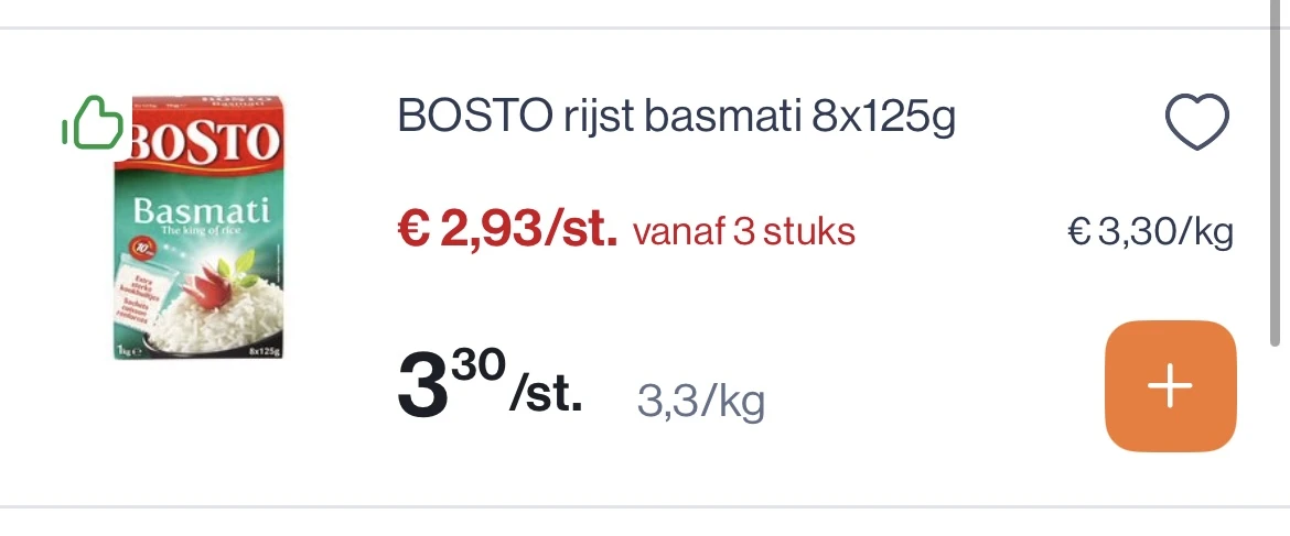 Bosto basmati 8x125 gram