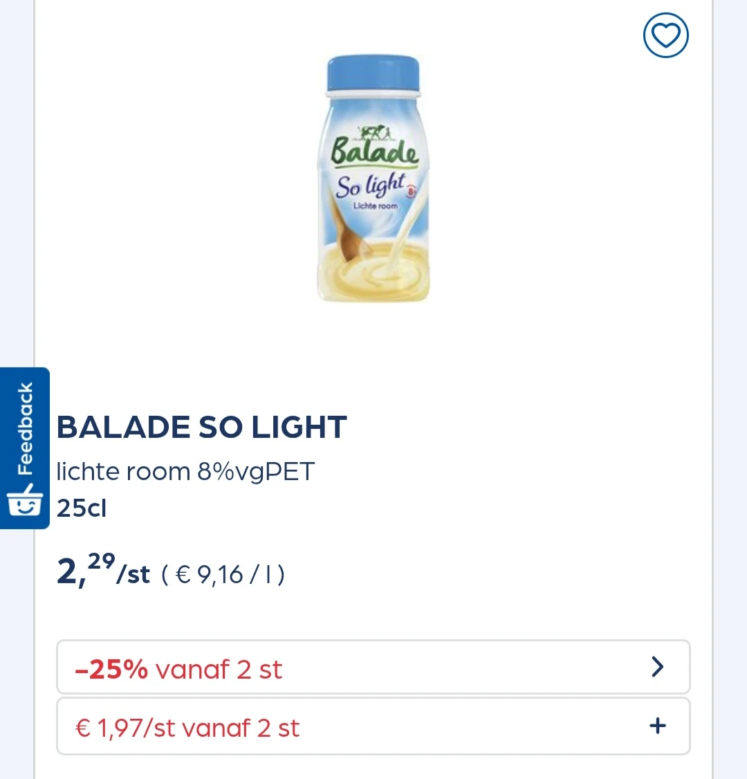 Collect&go BALADE SO LIGHT lichte room 8%vgPET 25cl