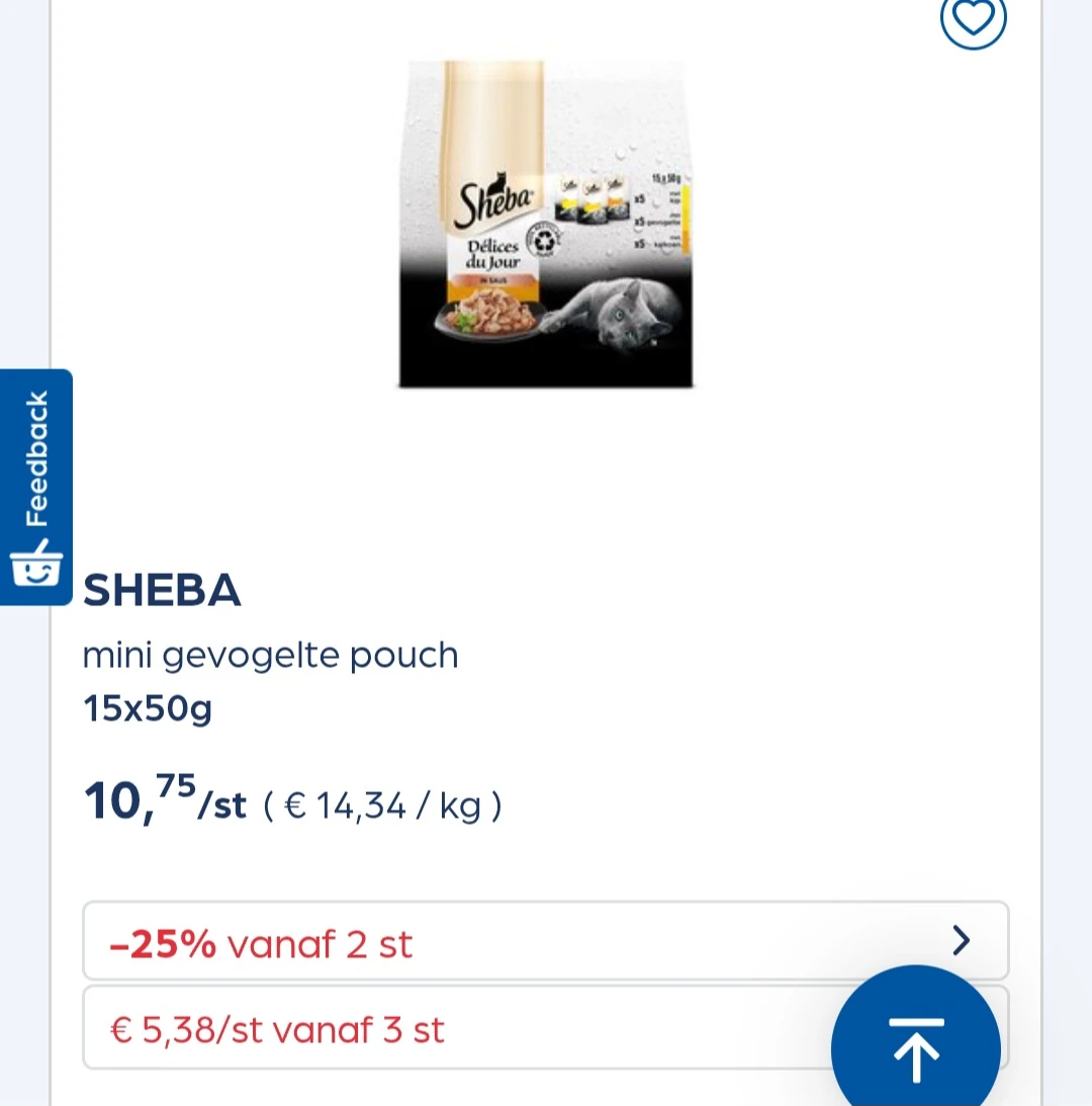Collect&go SHEBA mini gevogelte pouch 15x50g