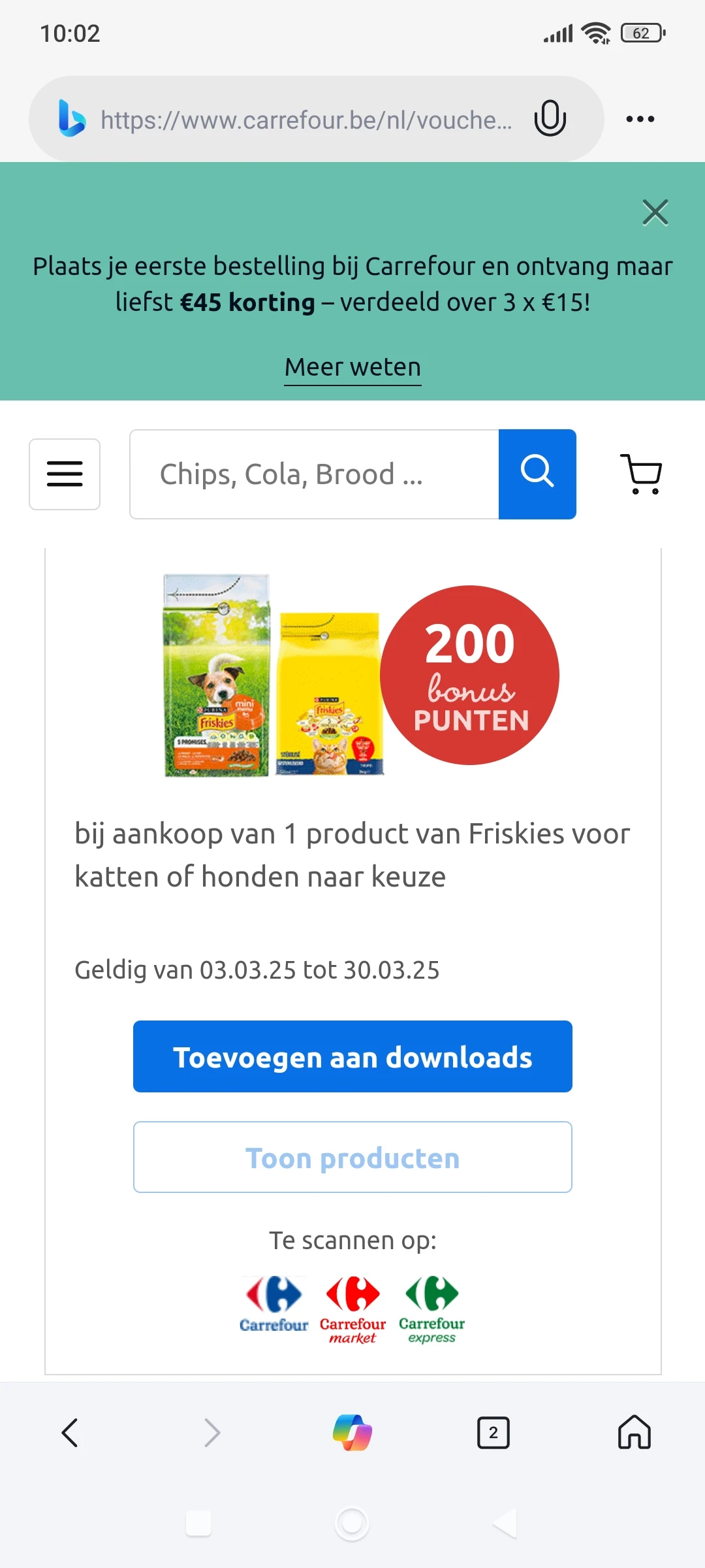 Extra bonuspunten bij Carrefour