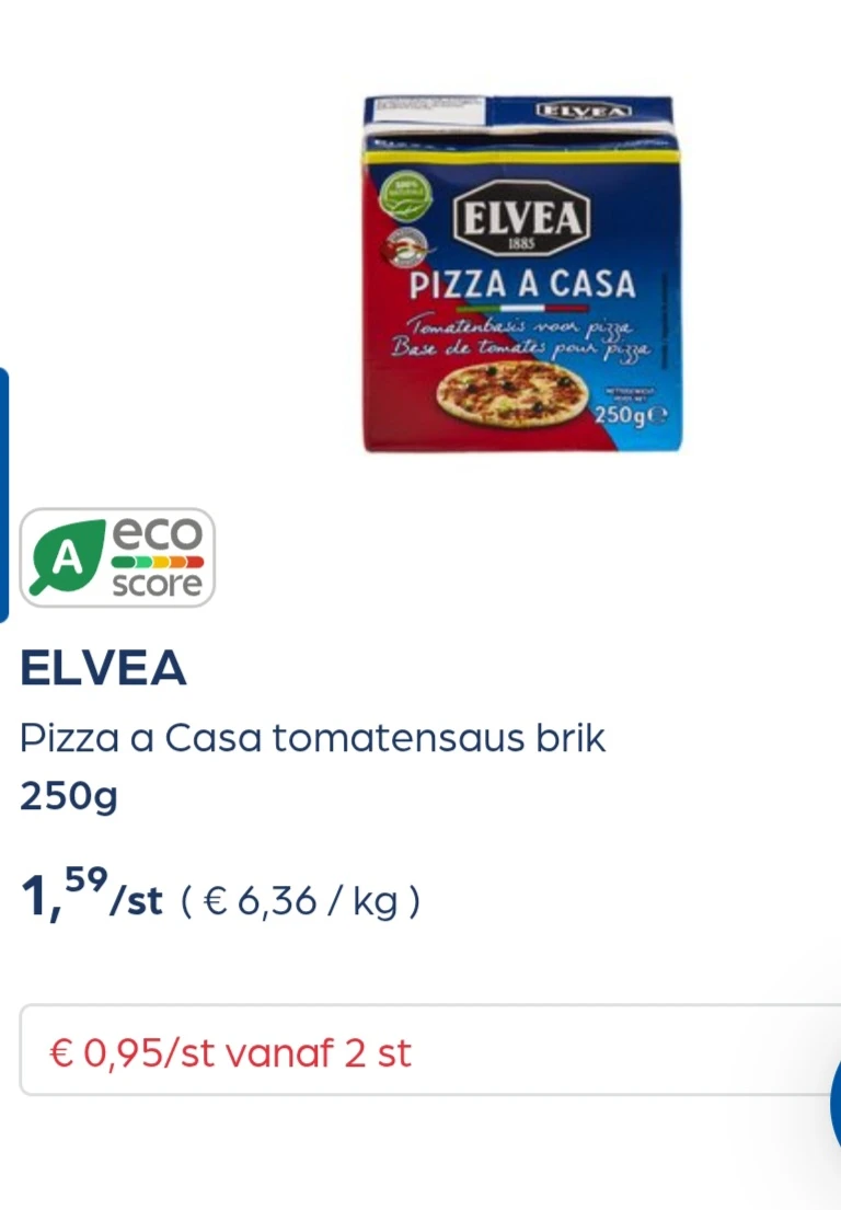 Collect&go ELVEA Pizza a Casa tomatensaus brik 250g