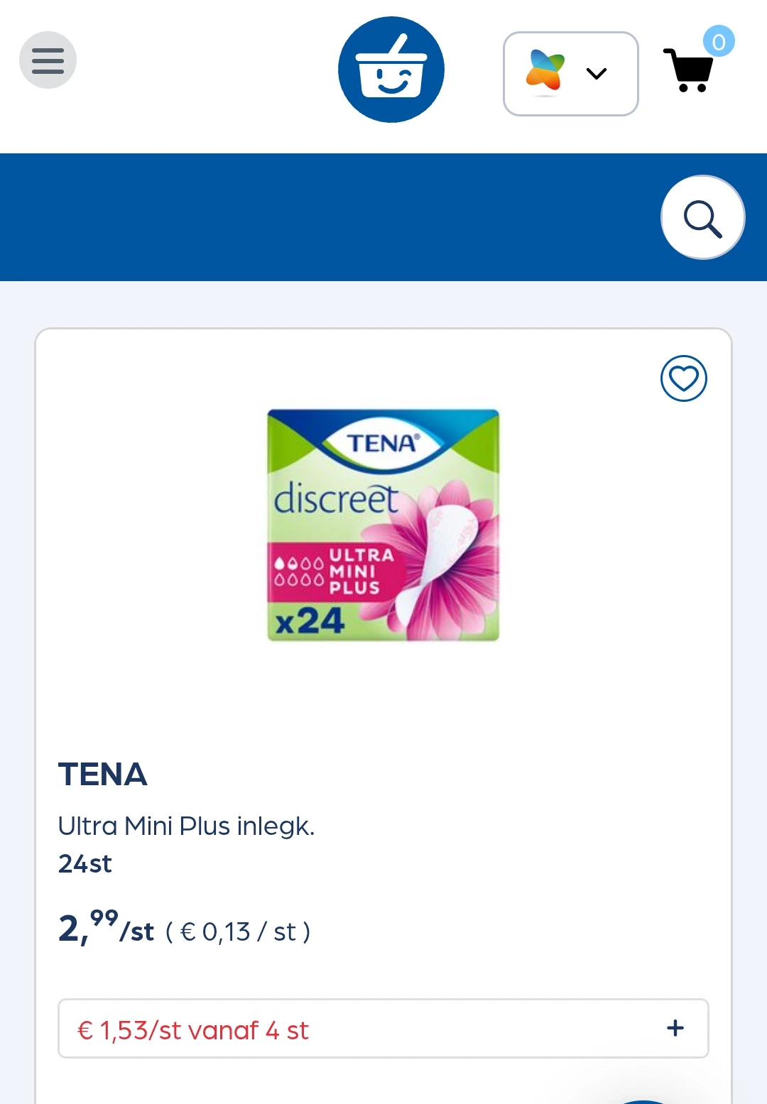 TENA Ultra Mini Plus inlegk. Colruyt