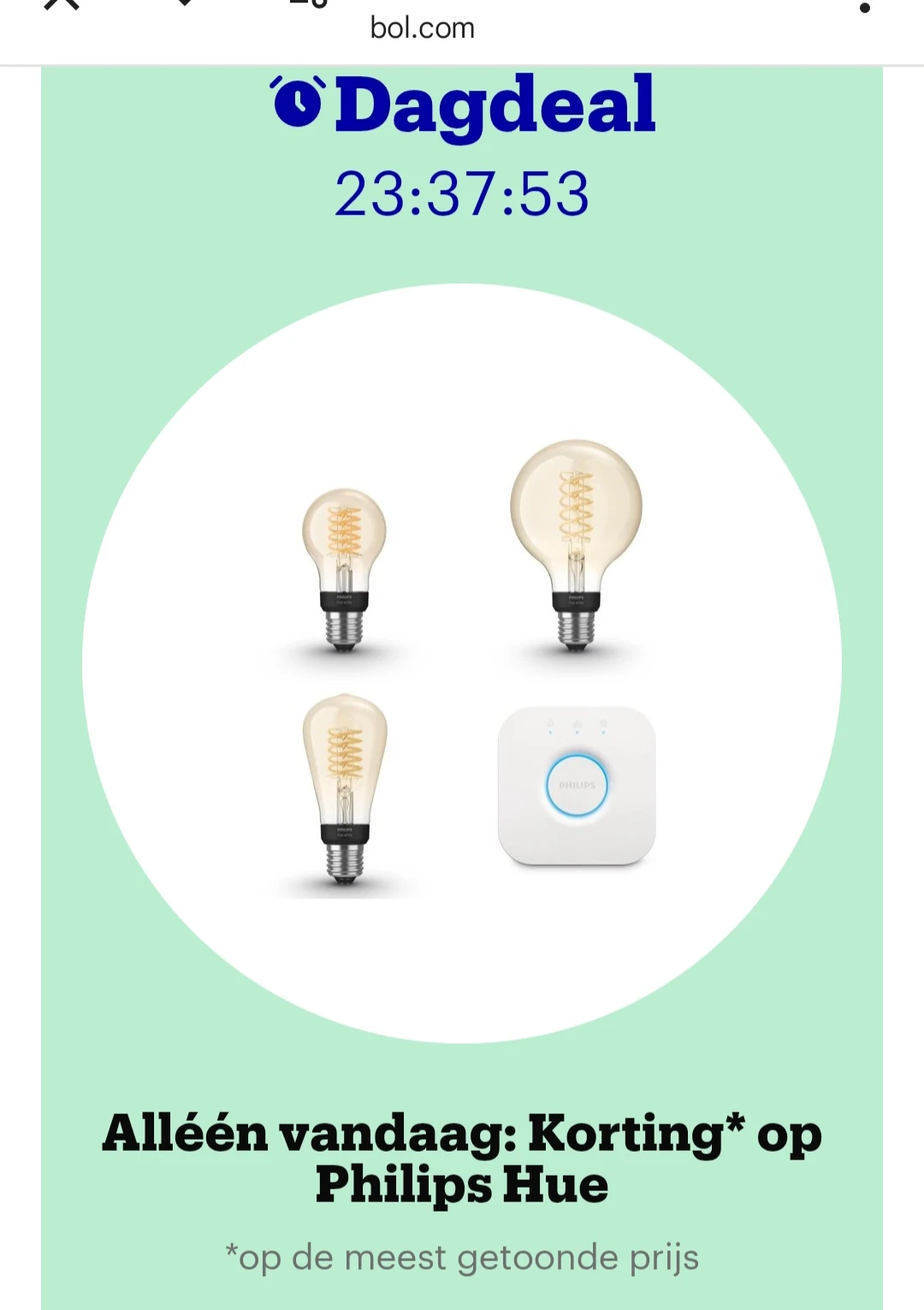 Dagdeal: korting op Philips Hue bij bol.com