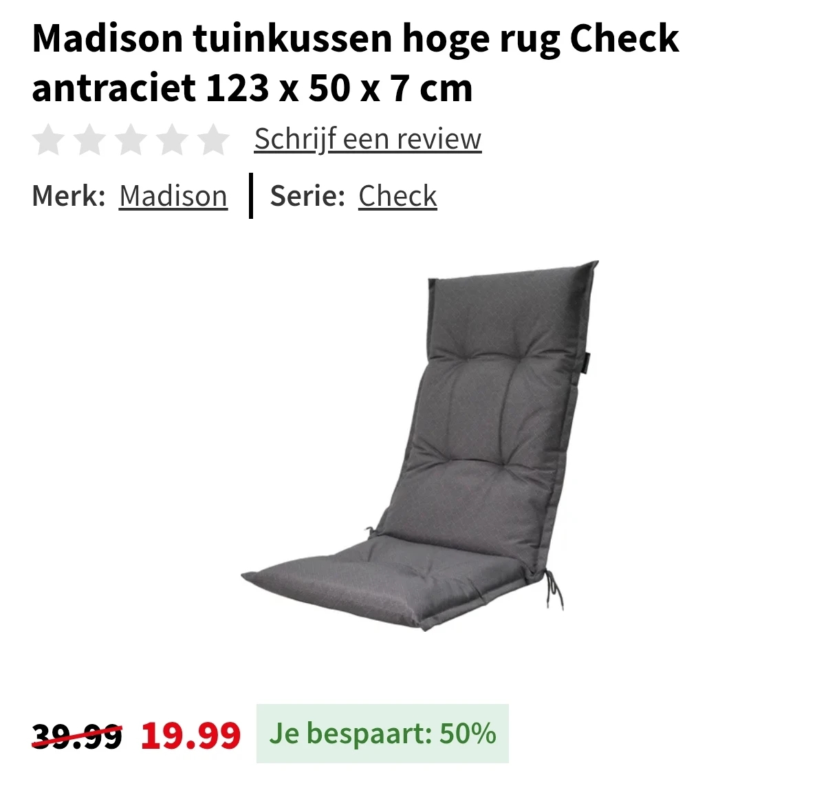 Tuinkussen grijze kleur
