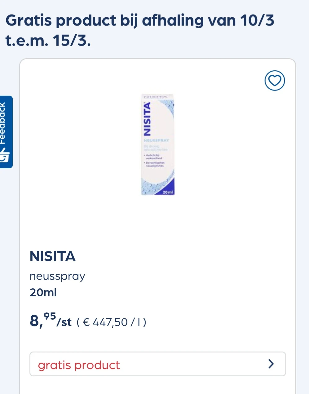 Collect&go gratis Nisita neusspray