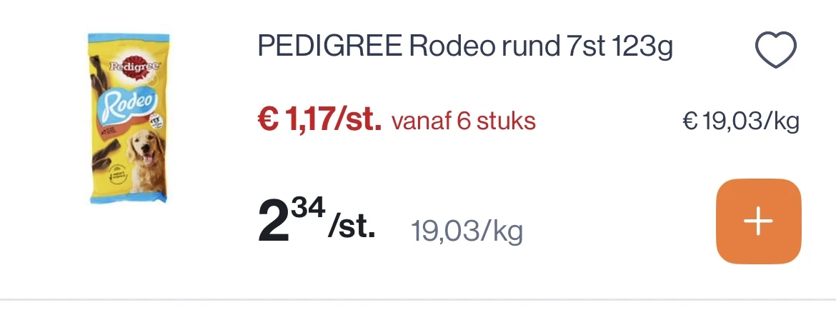 Pedigree rodeo rund 7 st 123 gram