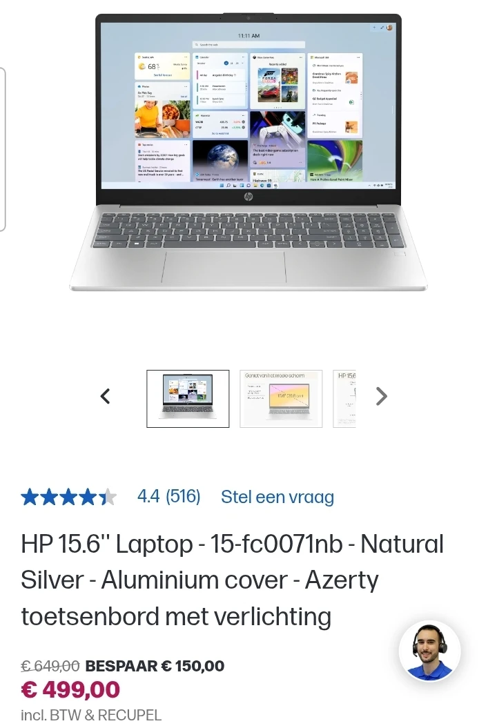 HP 15.6'' Laptop 15-fc0071nb