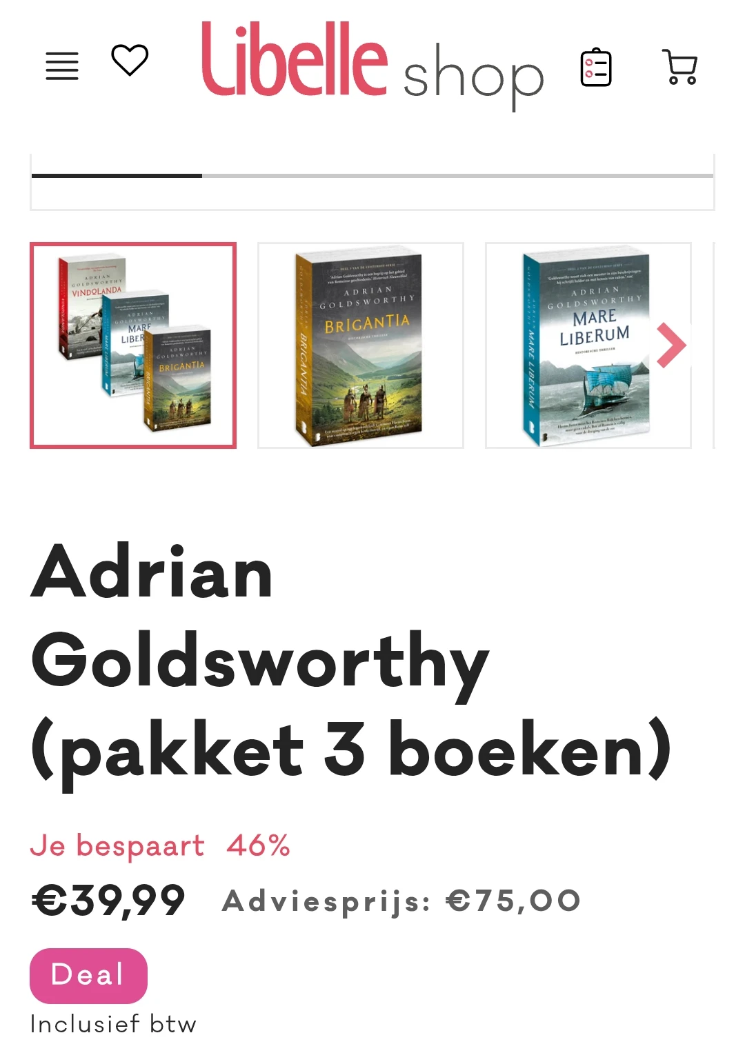 3 boeken van Adrian Goldsworthy libelle shop 46%